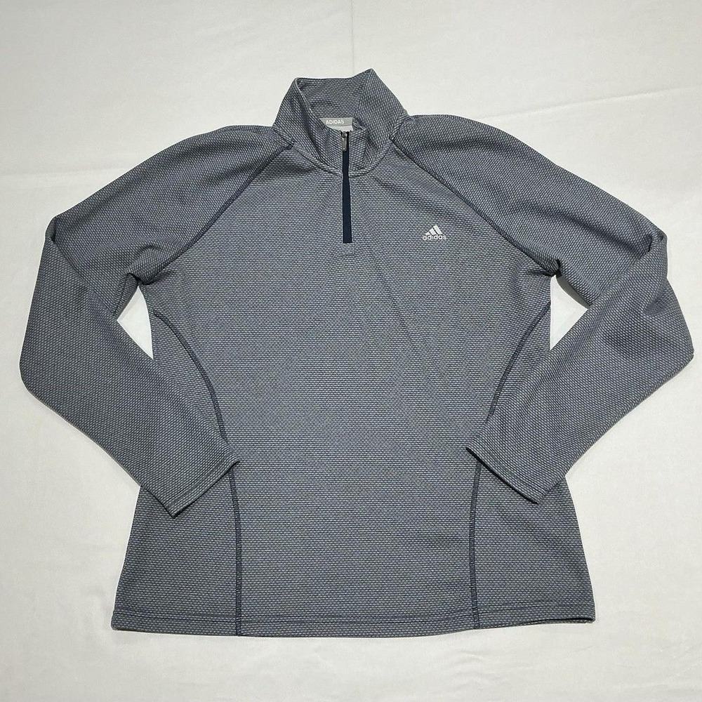 Adidas Golf Sweatshirt Womens Large Gray Pullover 1/4 Zip Activewear Lightweight - Picture 1 of 6